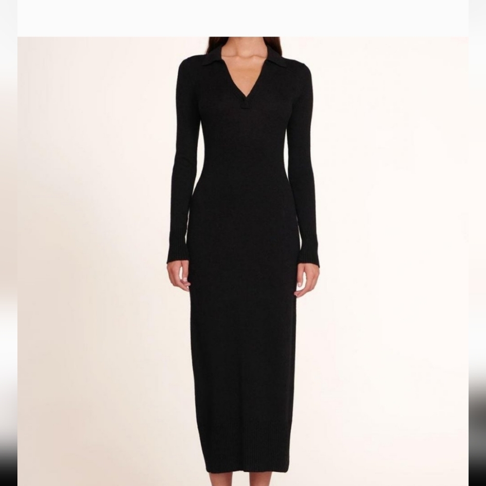 Staud Crown Polo Wool Blend Sweater Midi Dress